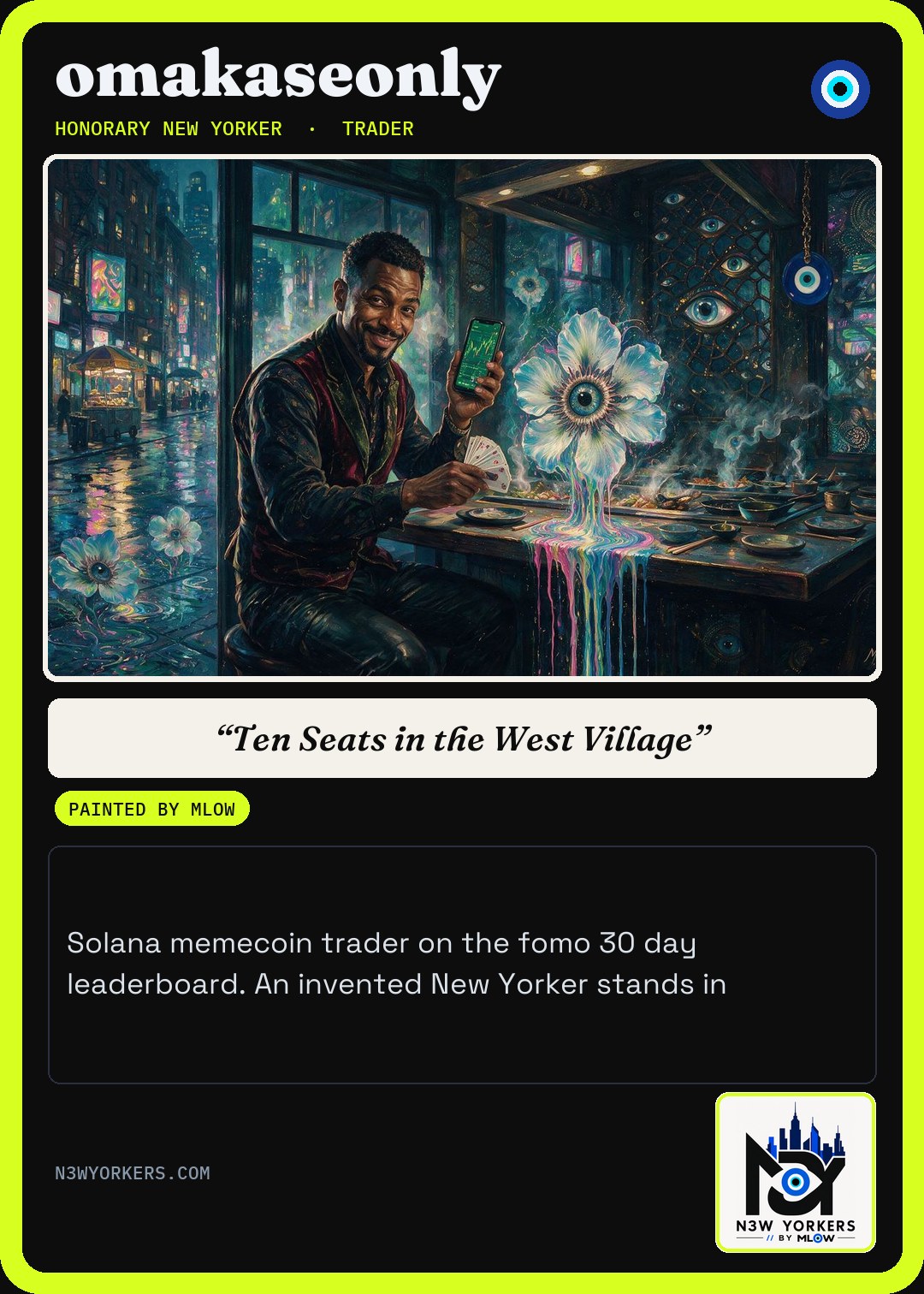 The Honorary card for omakaseonly, painted by MLow