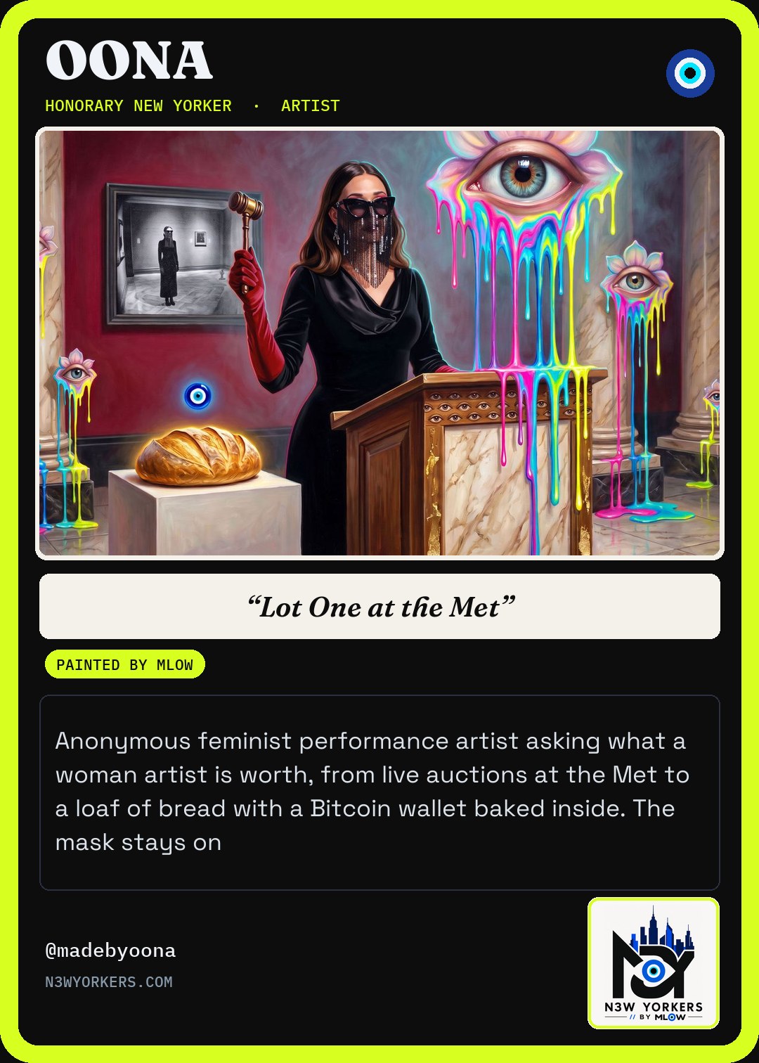 The Honorary card for OONA, painted by MLow