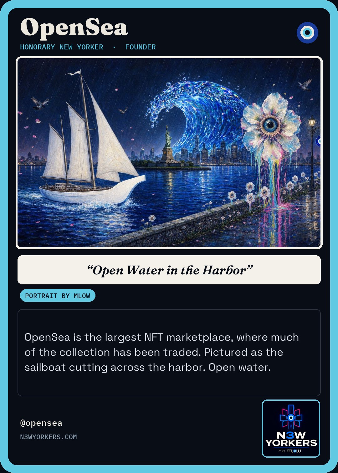 The Honorary card for OpenSea, portrait by MLow