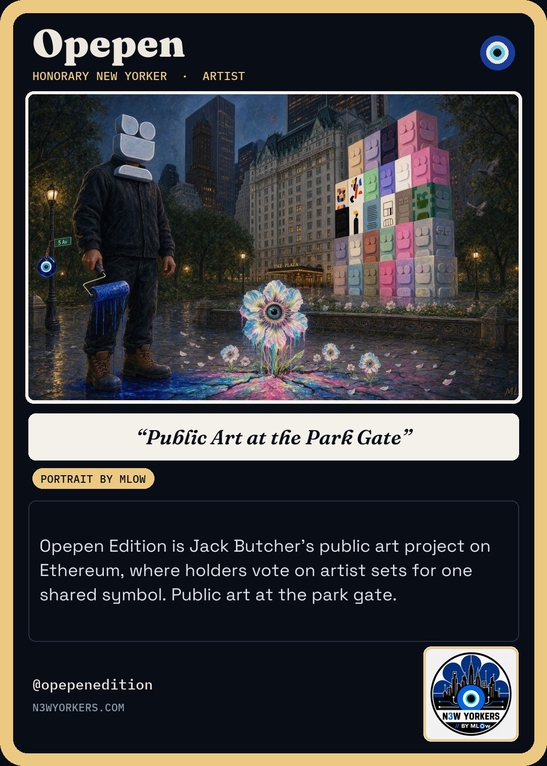 The Honorary card for Opepen, portrait by MLow
