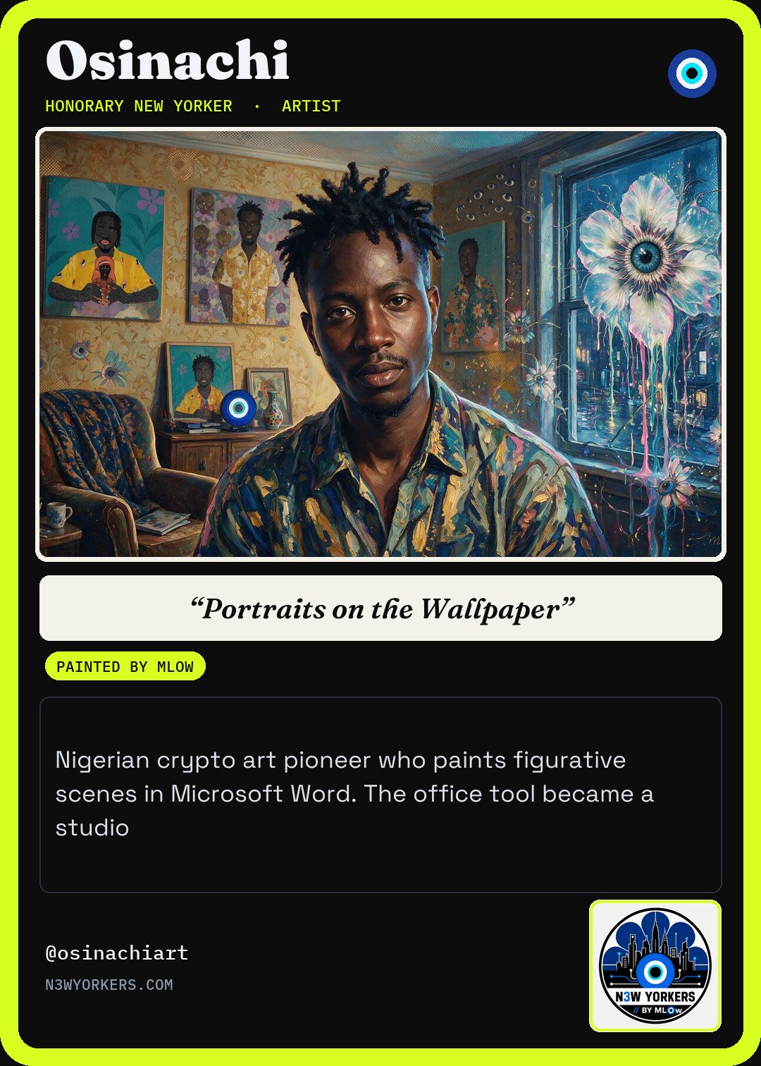 The Honorary card for Osinachi, painted by MLow