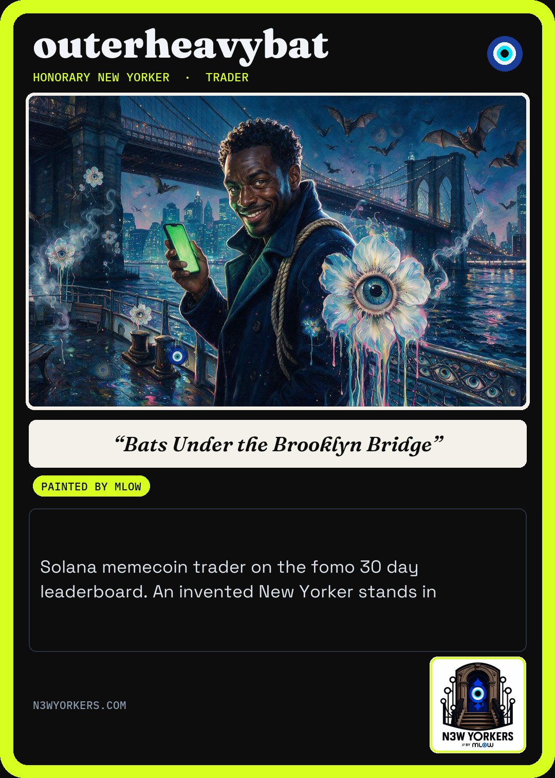 The Honorary card for outerheavybat, painted by MLow