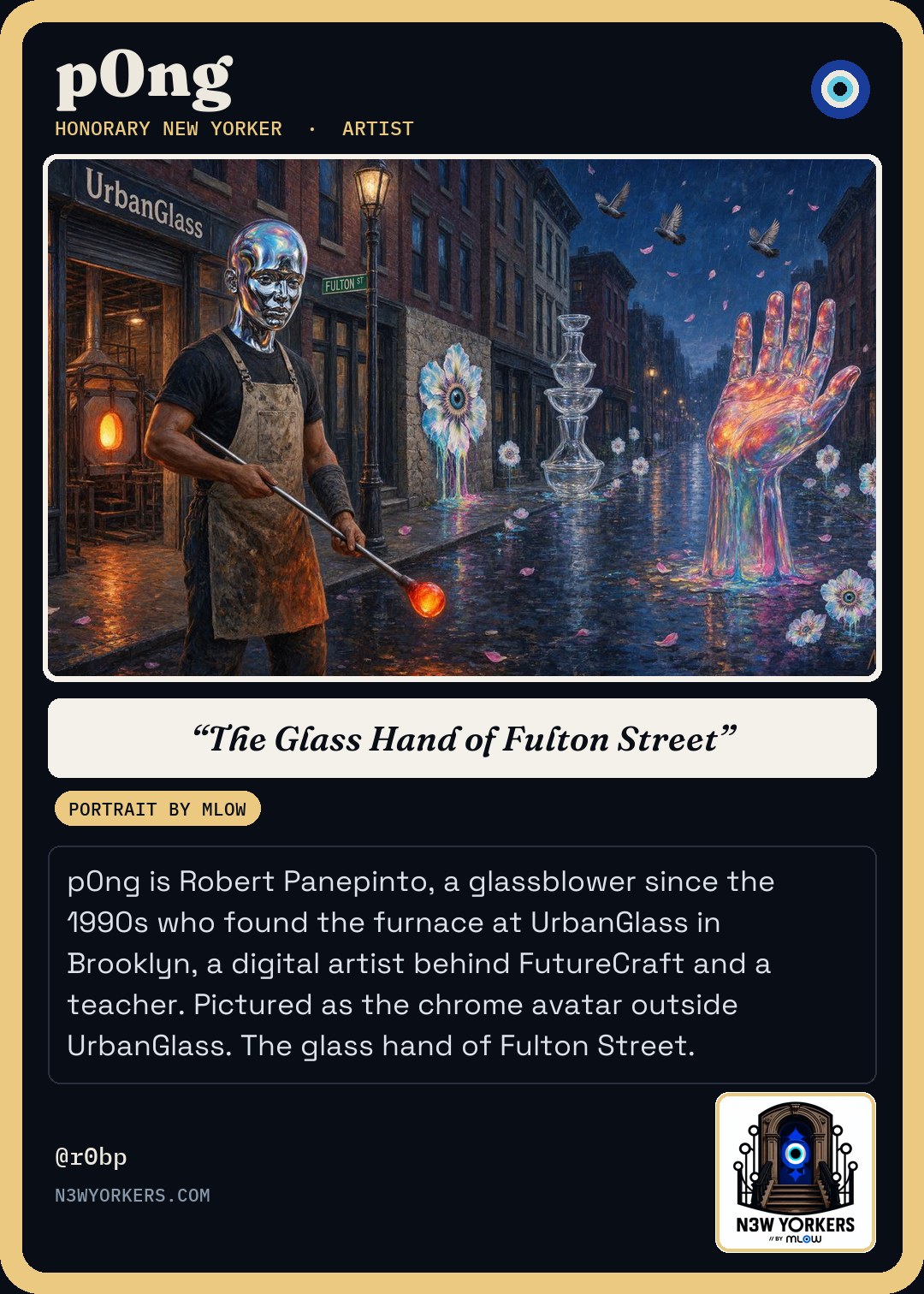 The Honorary card for p0ng, portrait by MLow