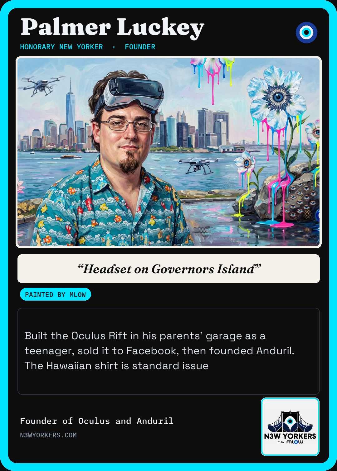 The Honorary card for Palmer Luckey, painted by MLow