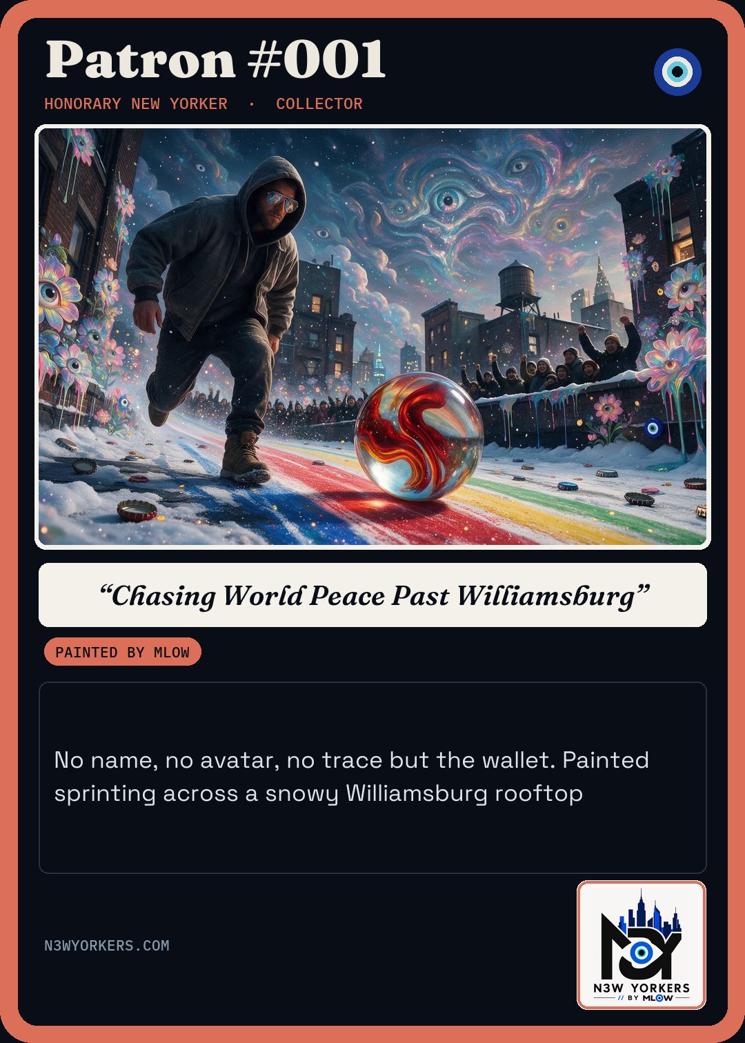 The Honorary card for Patron #001, painted by MLow