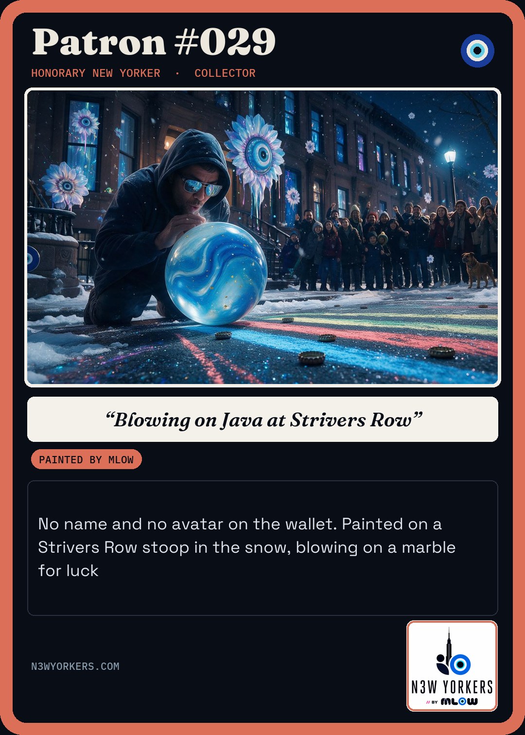 The Honorary card for Patron #029, painted by MLow