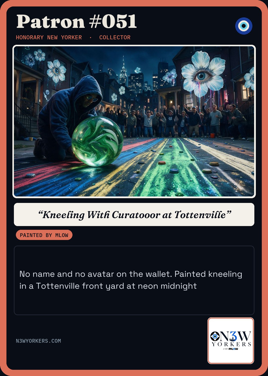 The Honorary card for Patron #051, painted by MLow