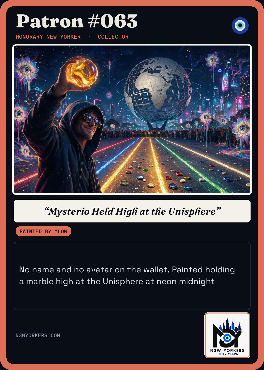 The Honorary card for Patron #063, painted by MLow