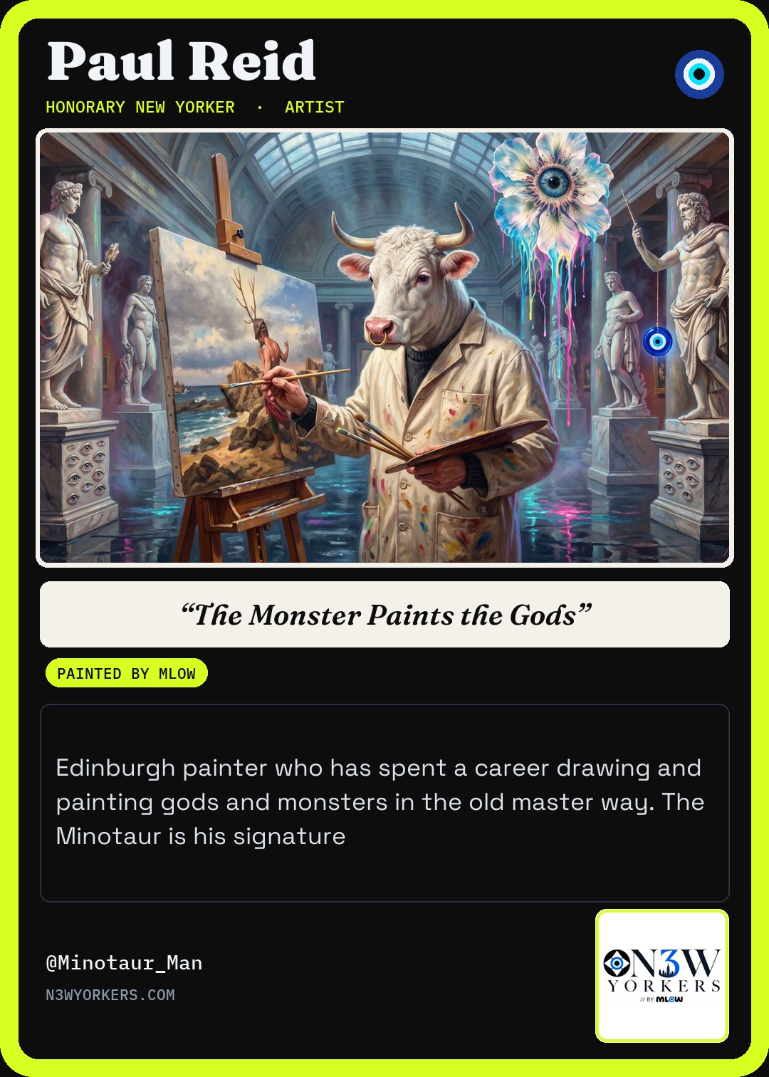 The Honorary card for Paul Reid, painted by MLow