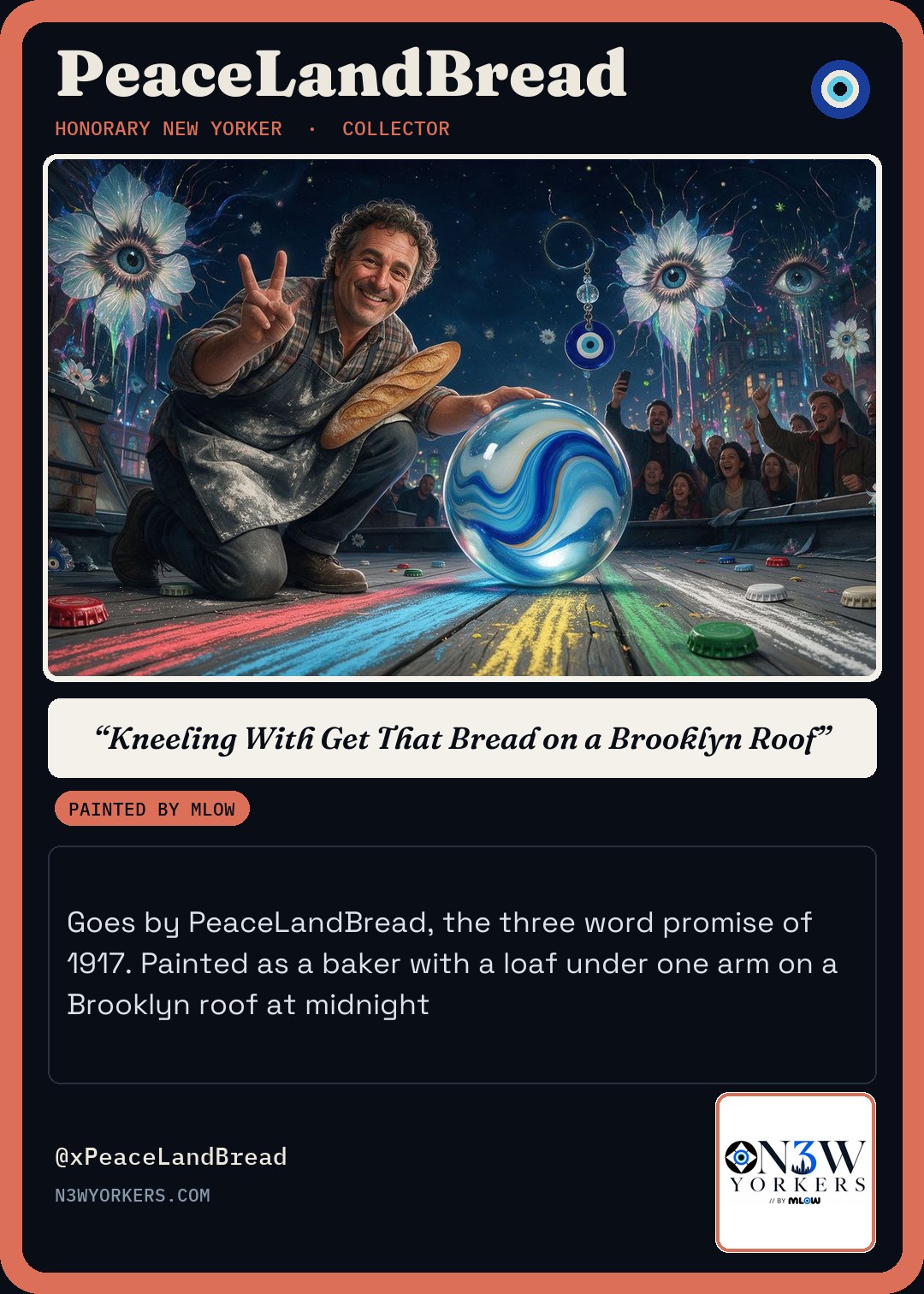 The Honorary card for PeaceLandBread, painted by MLow