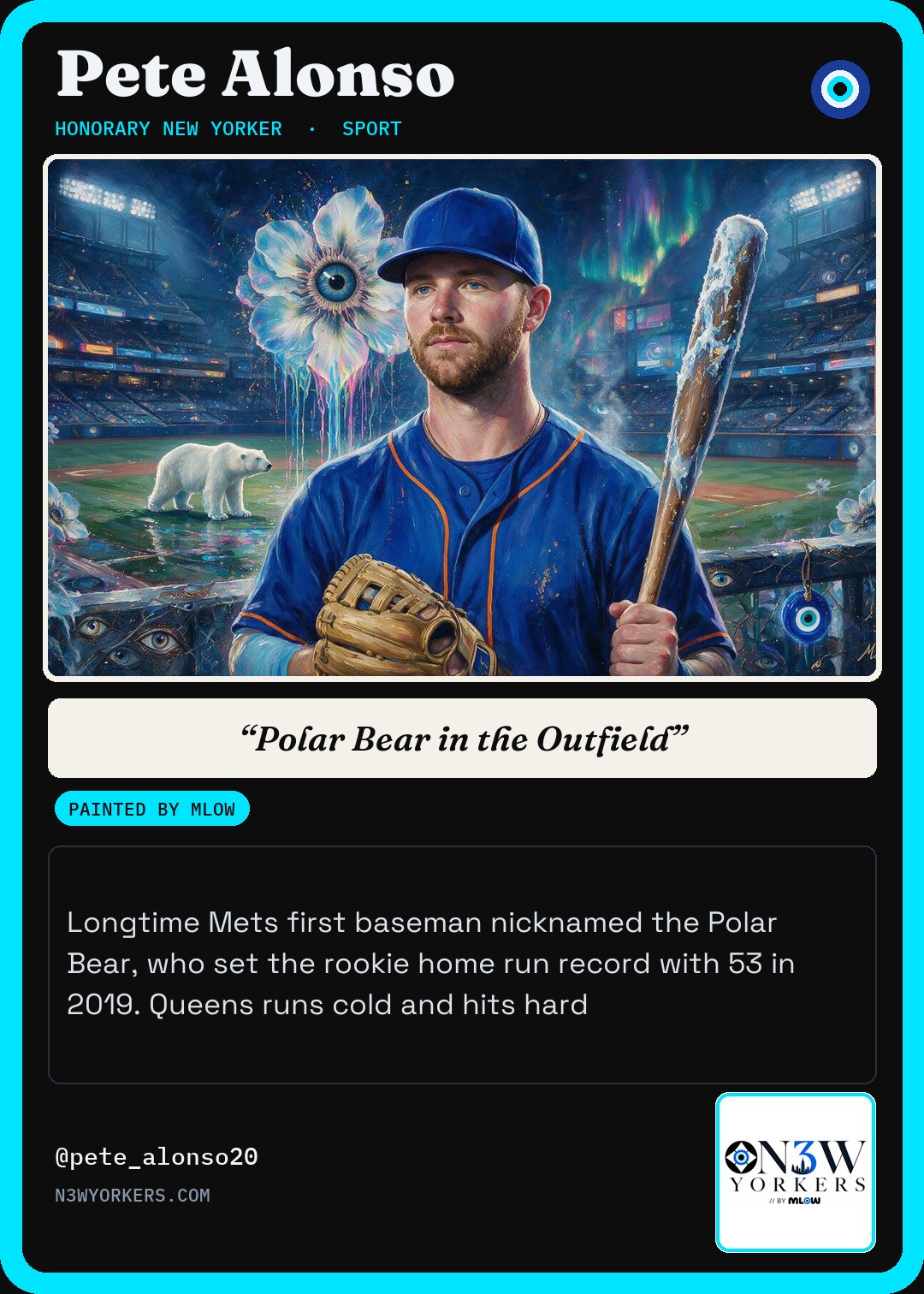 The Honorary card for Pete Alonso, painted by MLow