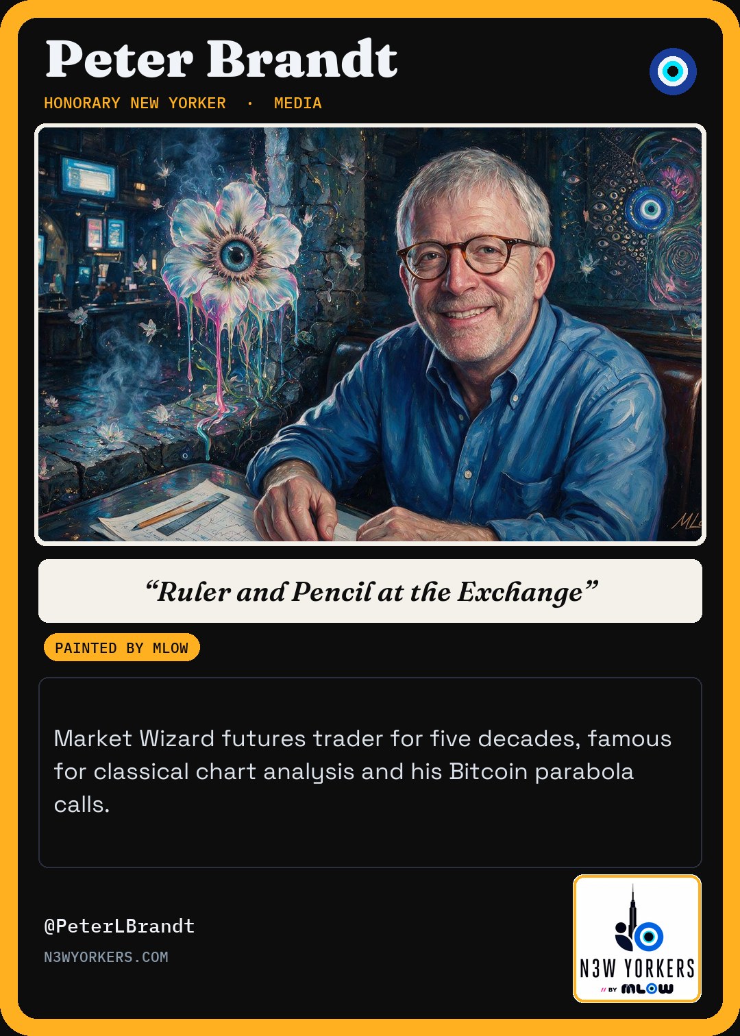 The Honorary card for Peter Brandt, painted by MLow