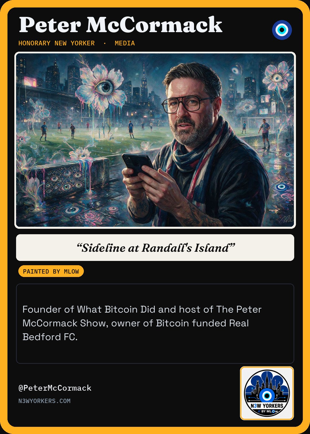 The Honorary card for Peter McCormack, painted by MLow