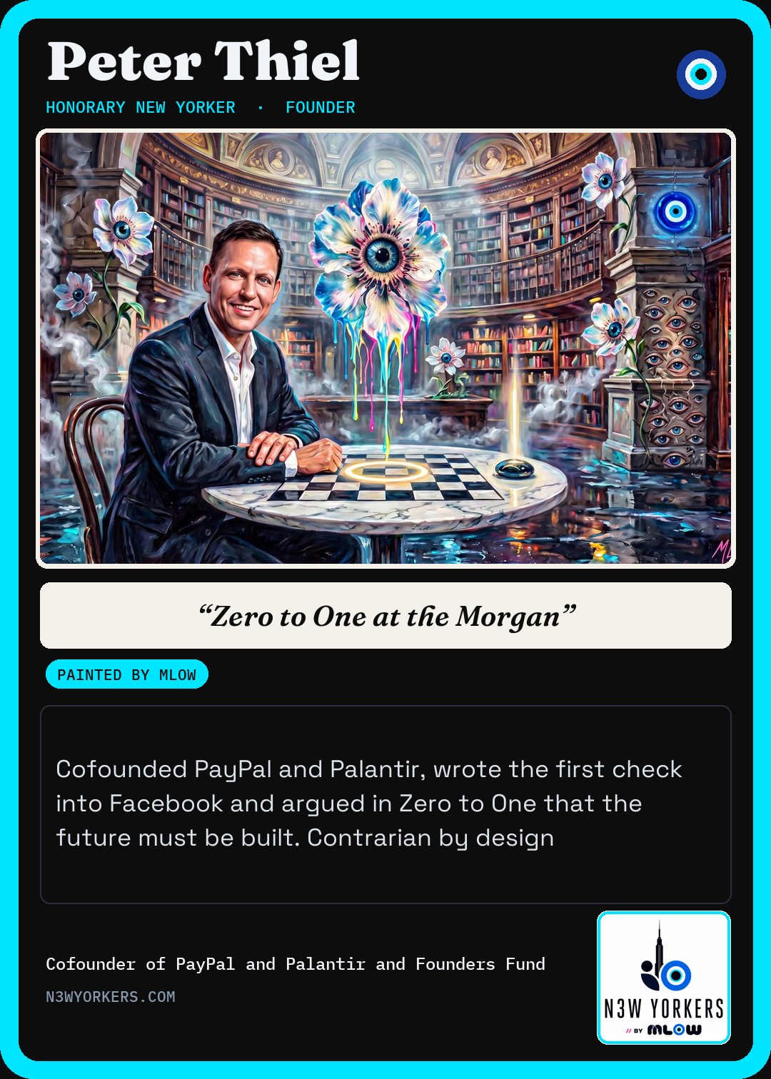 The Honorary card for Peter Thiel, painted by MLow