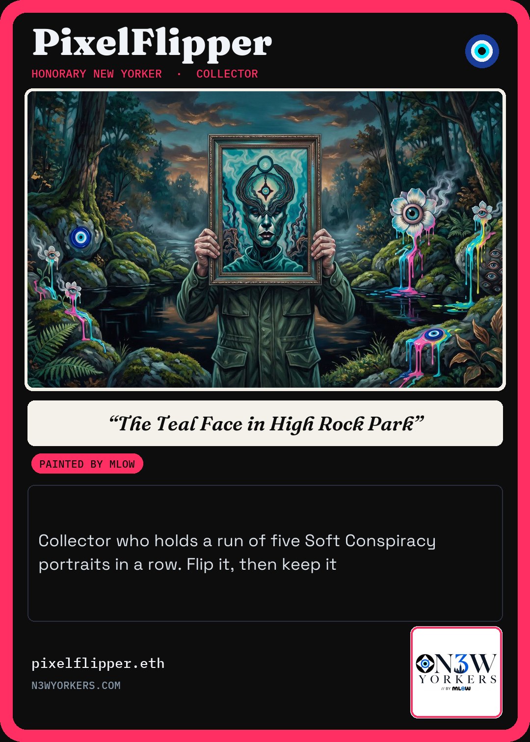 The Honorary card for PixelFlipper, painted by MLow