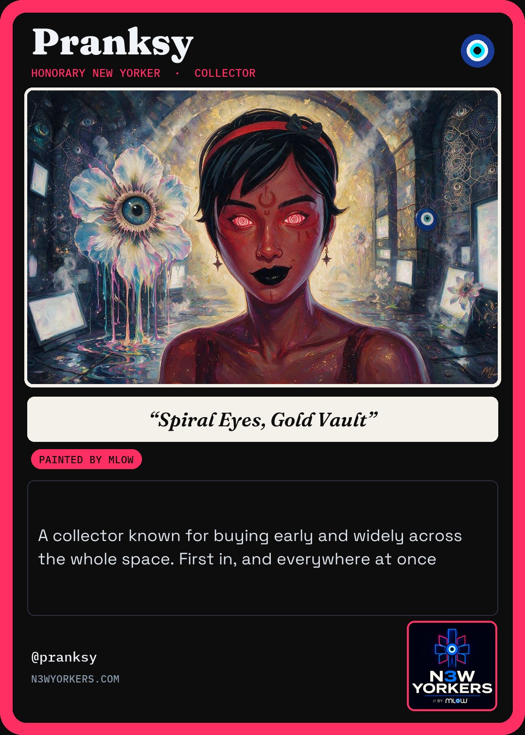 The Honorary card for Pranksy, painted by MLow