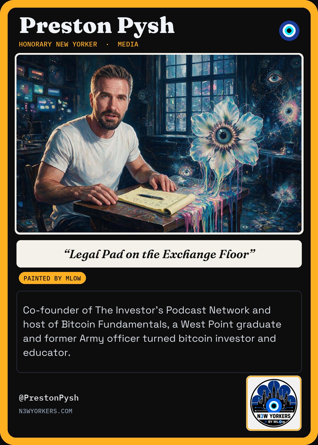 The Honorary card for Preston Pysh, painted by MLow