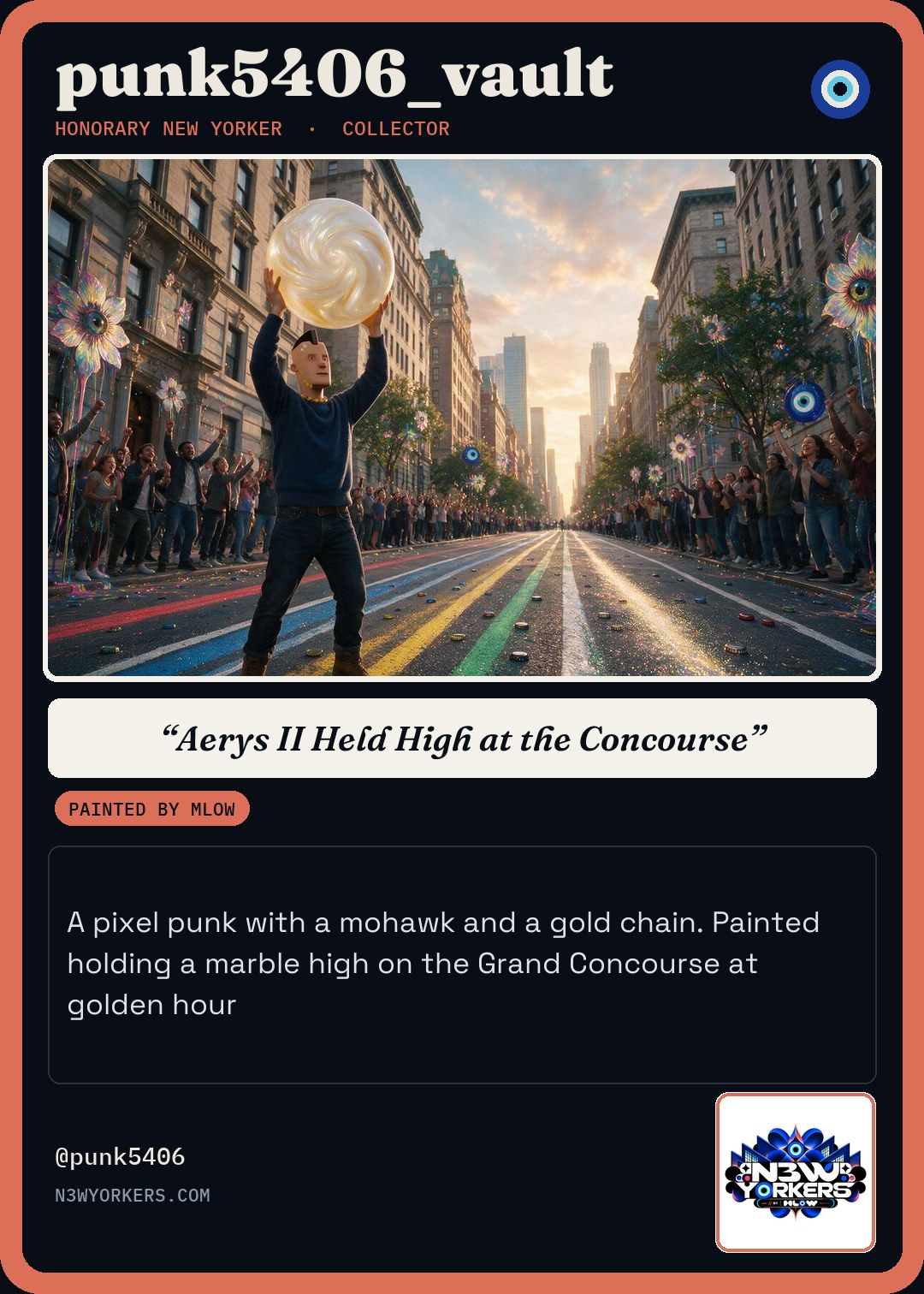 The Honorary card for punk5406_vault, painted by MLow