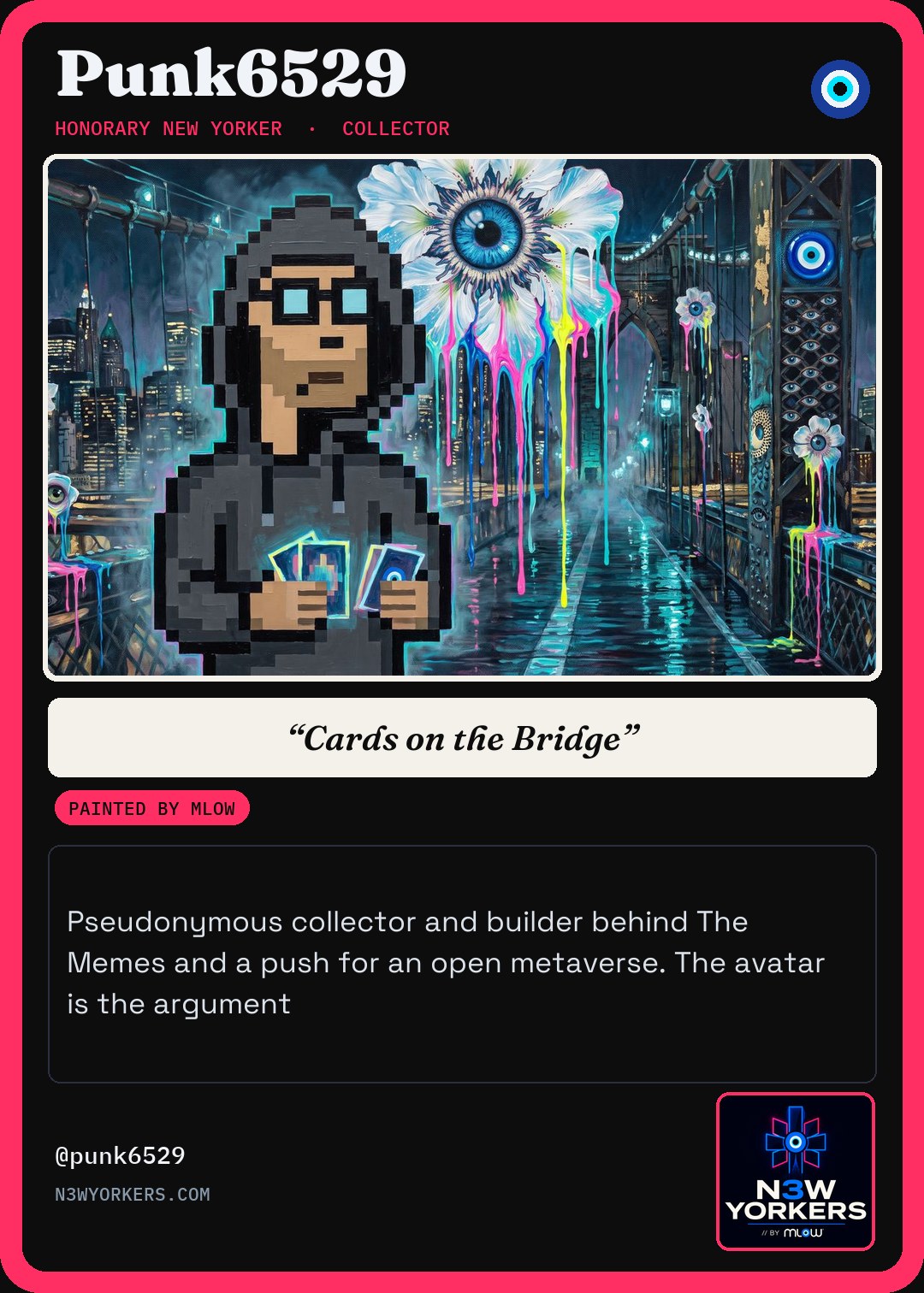 The Honorary card for Punk6529, painted by MLow