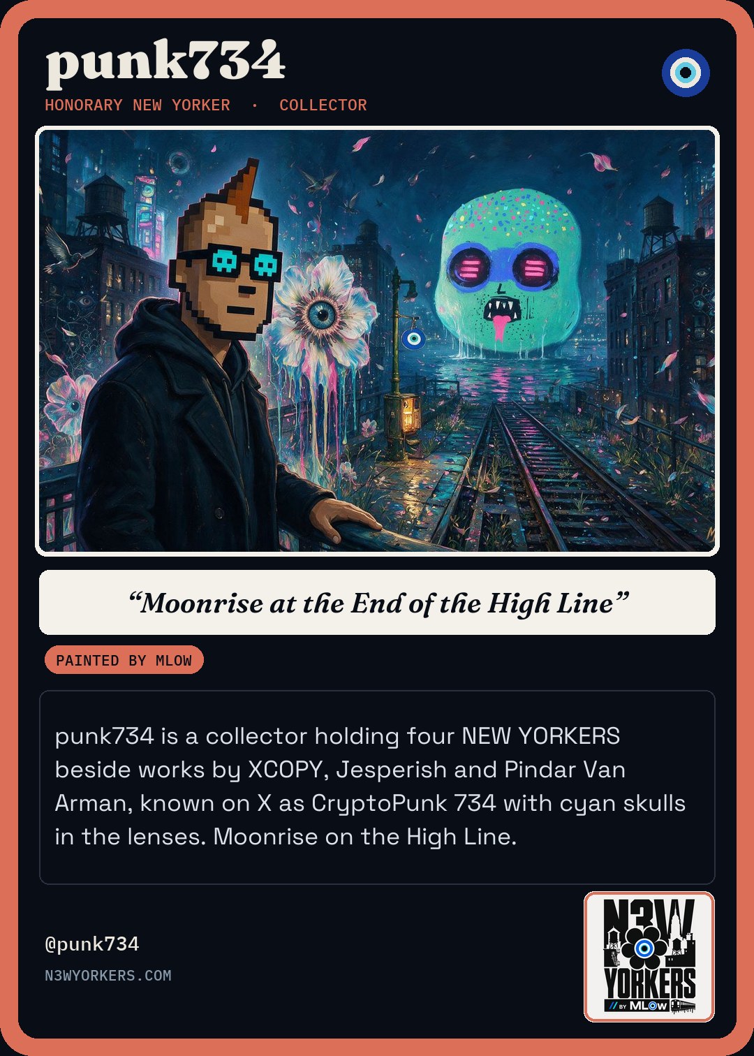 The Honorary card for punk734, painted by MLow