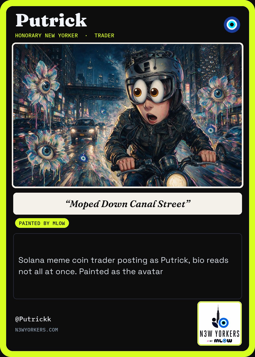 The Honorary card for Putrick, painted by MLow