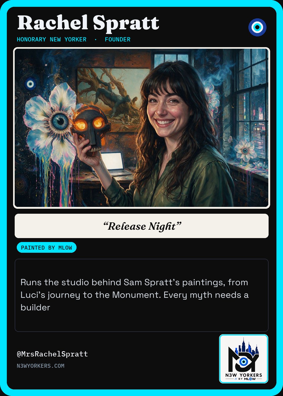 The Honorary card for Rachel Spratt, painted by MLow