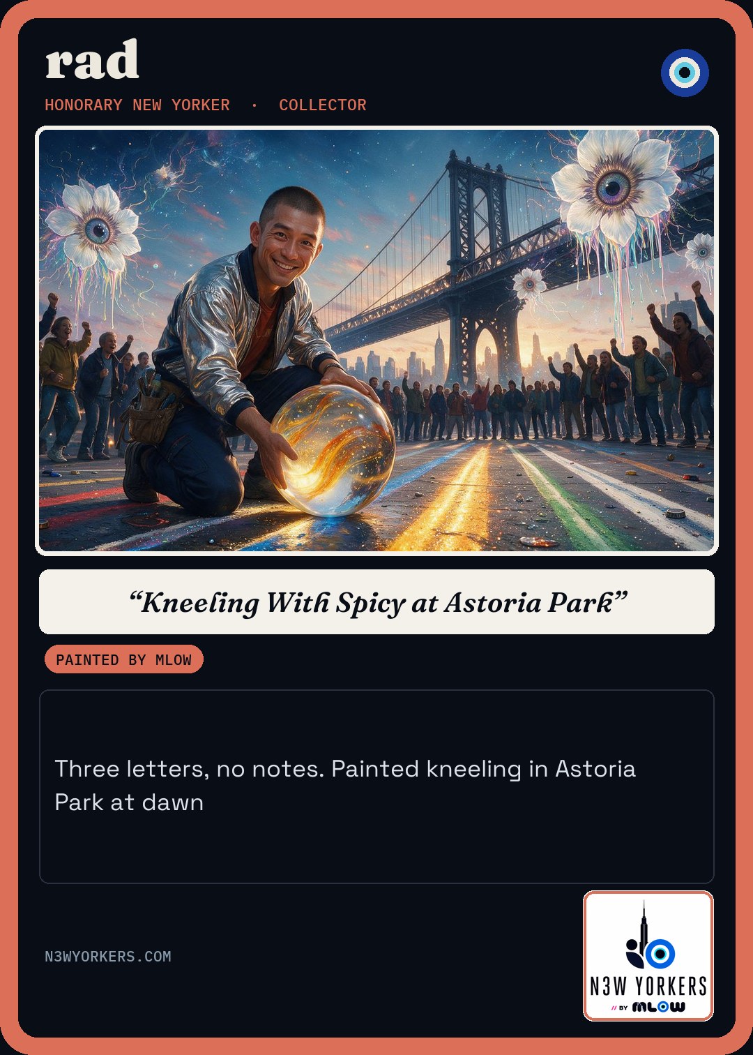 The Honorary card for rad, painted by MLow