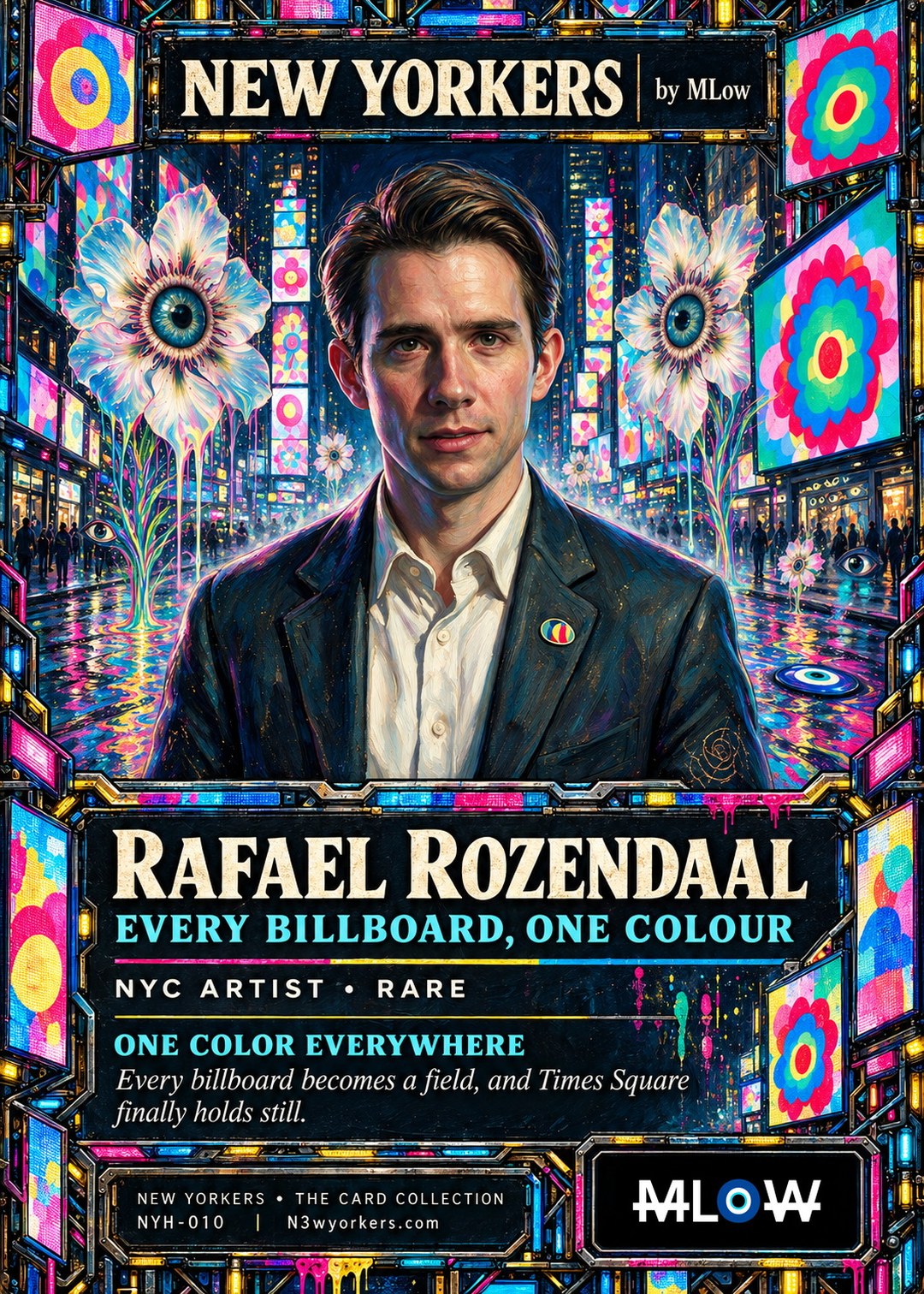 The Honorary card for Rafael Rozendaal, painted by MLow