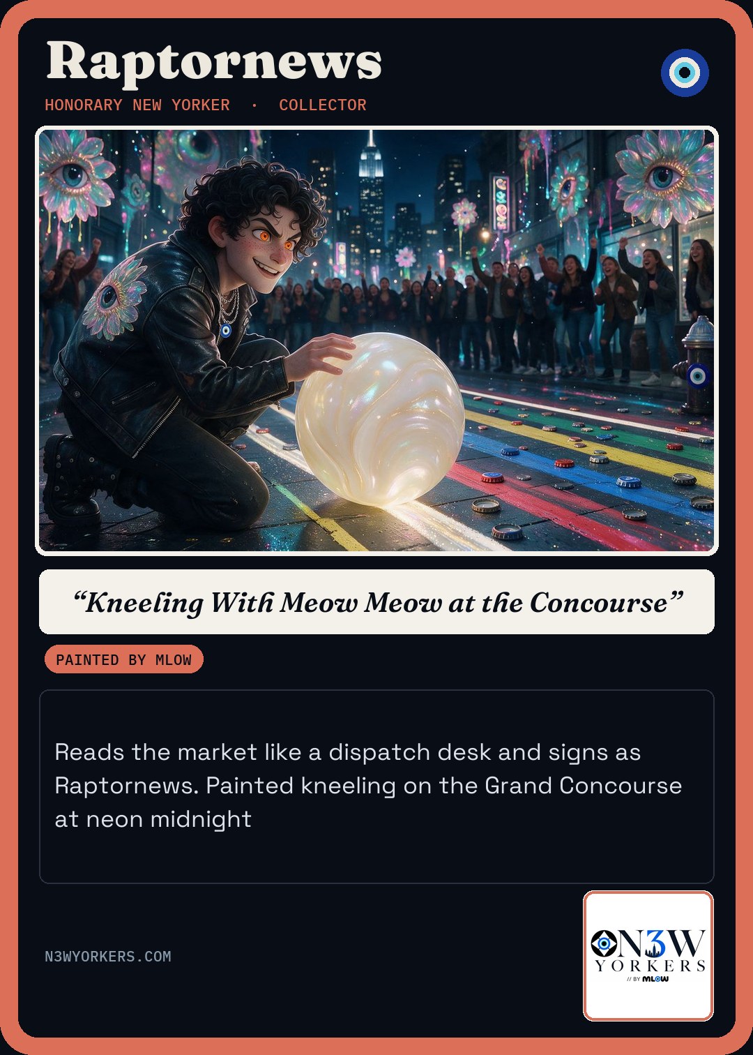 The Honorary card for Raptornews, painted by MLow