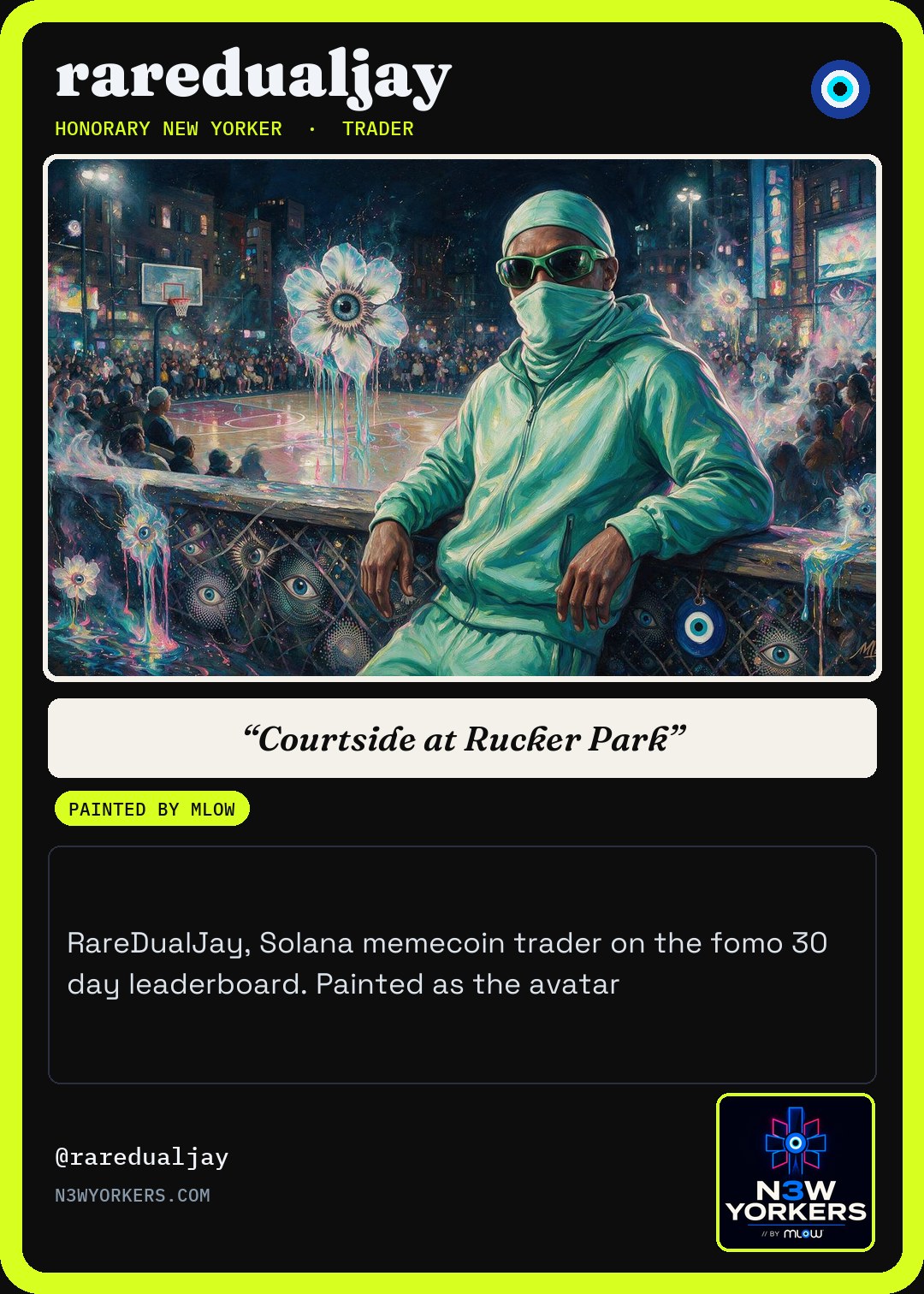 The Honorary card for raredualjay, painted by MLow