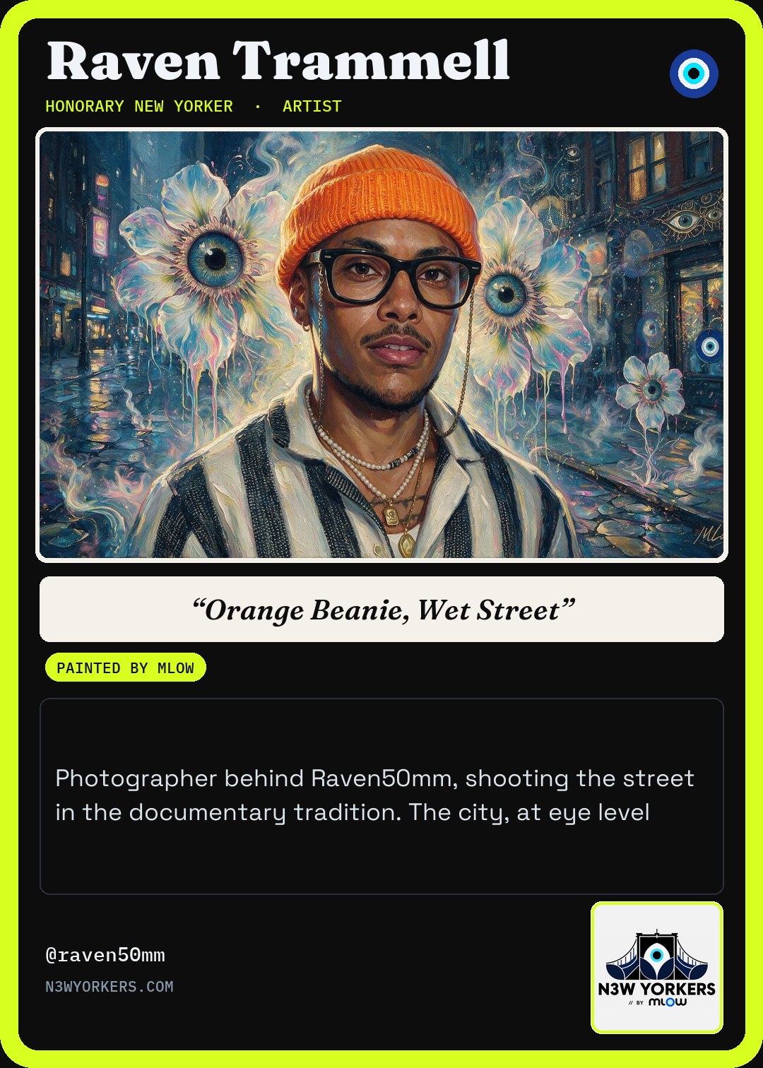The Honorary card for Raven Trammell, painted by MLow