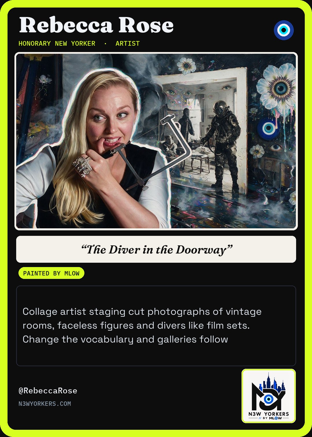 The Honorary card for Rebecca Rose, painted by MLow