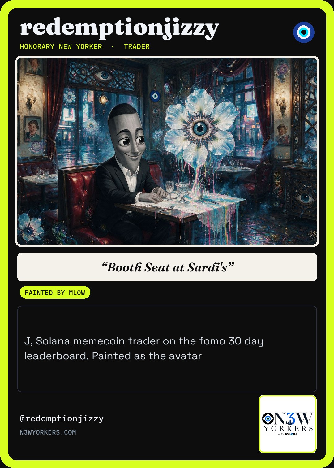 The Honorary card for redemptionjizzy, painted by MLow