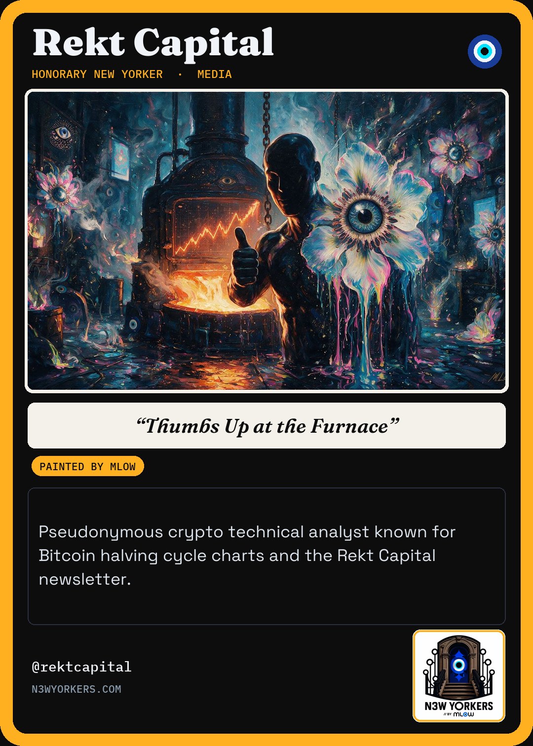 The Honorary card for Rekt Capital, painted by MLow
