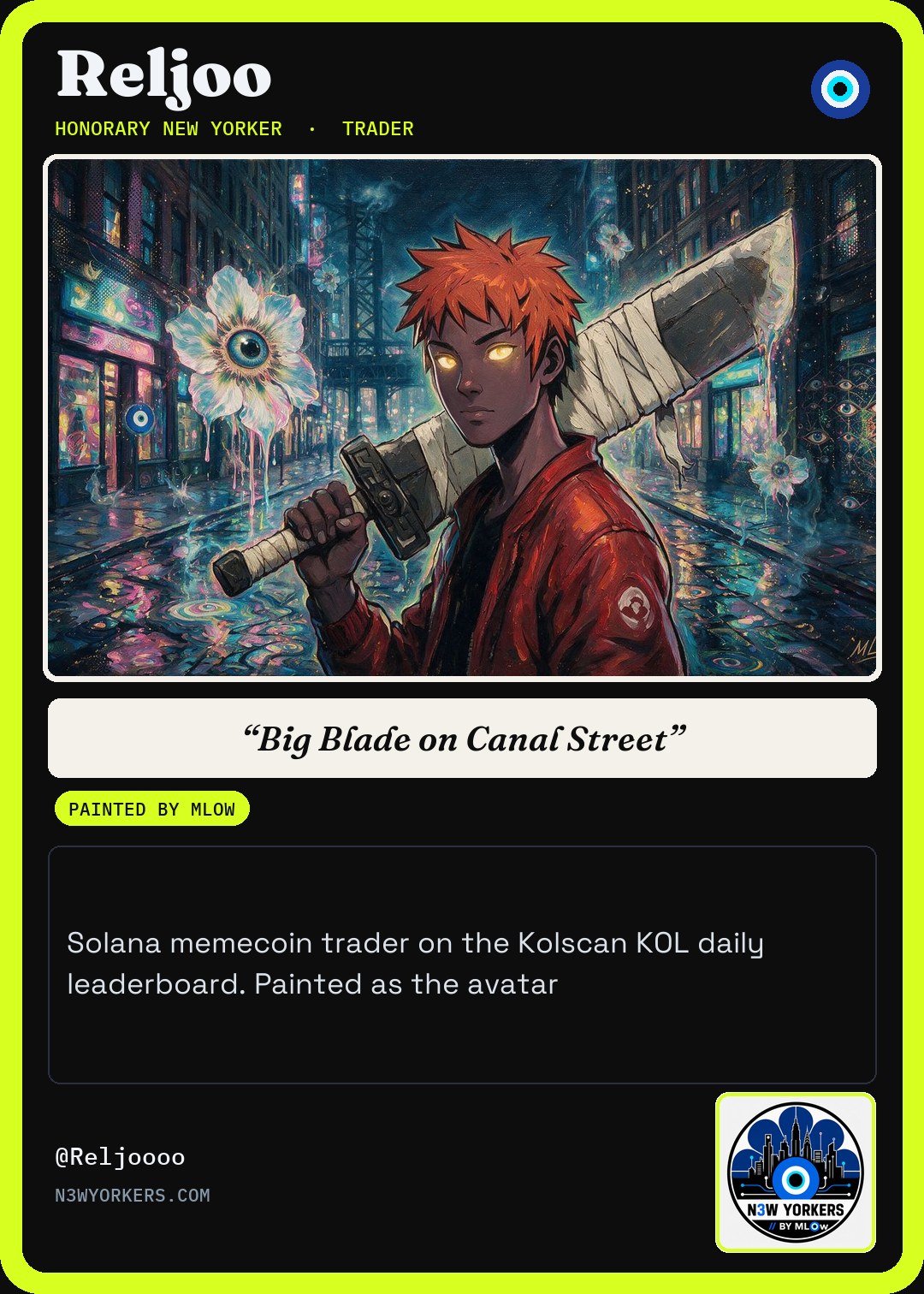 The Honorary card for Reljoo, painted by MLow