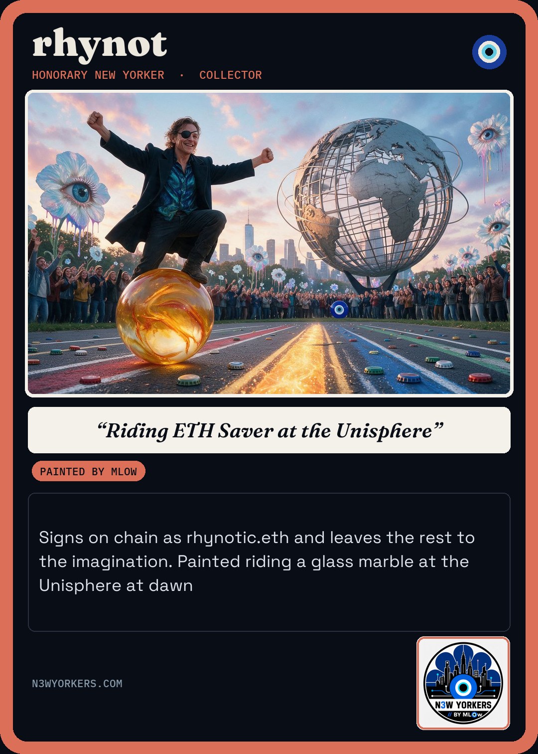 The Honorary card for rhynot, painted by MLow