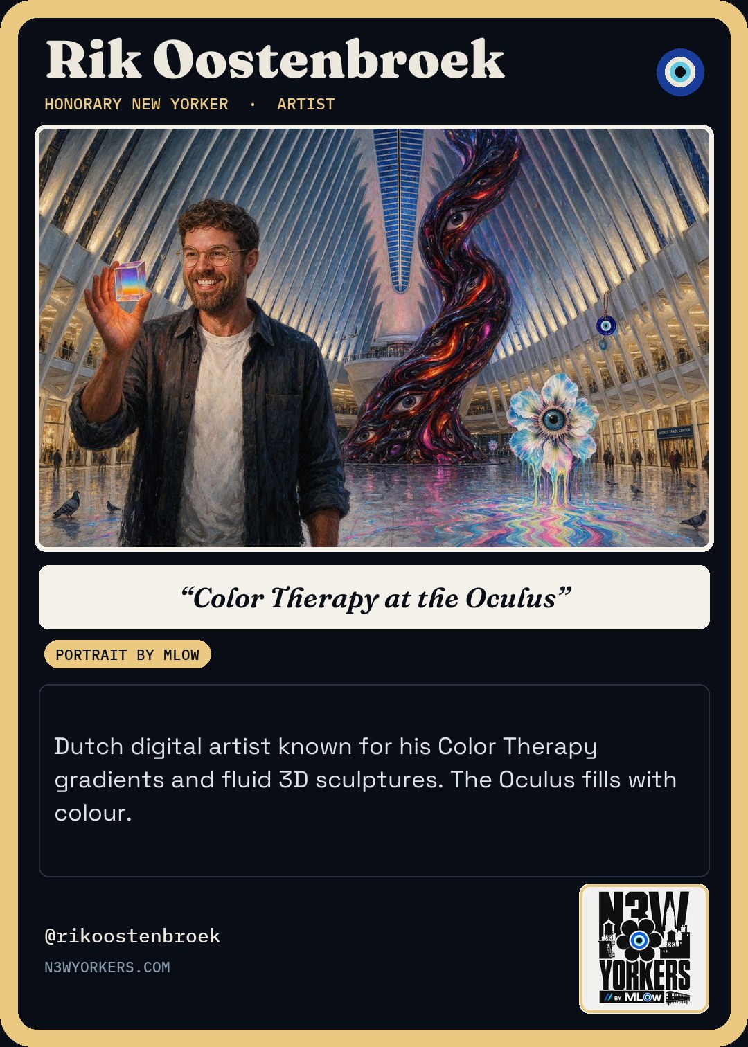 The Honorary card for Rik Oostenbroek, portrait by MLow