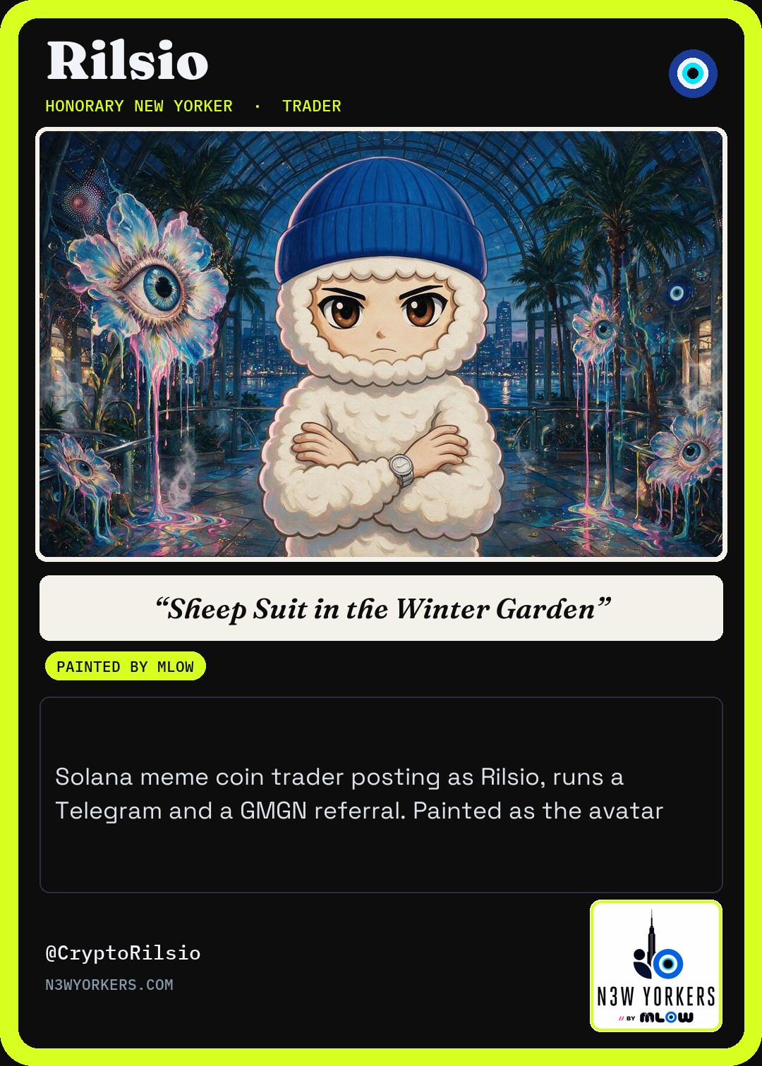 The Honorary card for Rilsio, painted by MLow