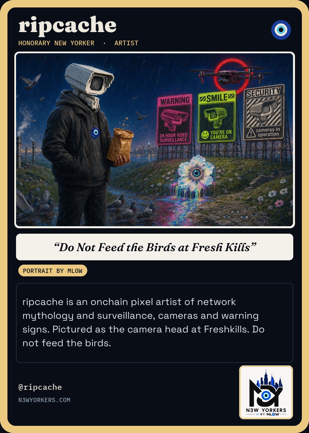 The Honorary card for ripcache, portrait by MLow