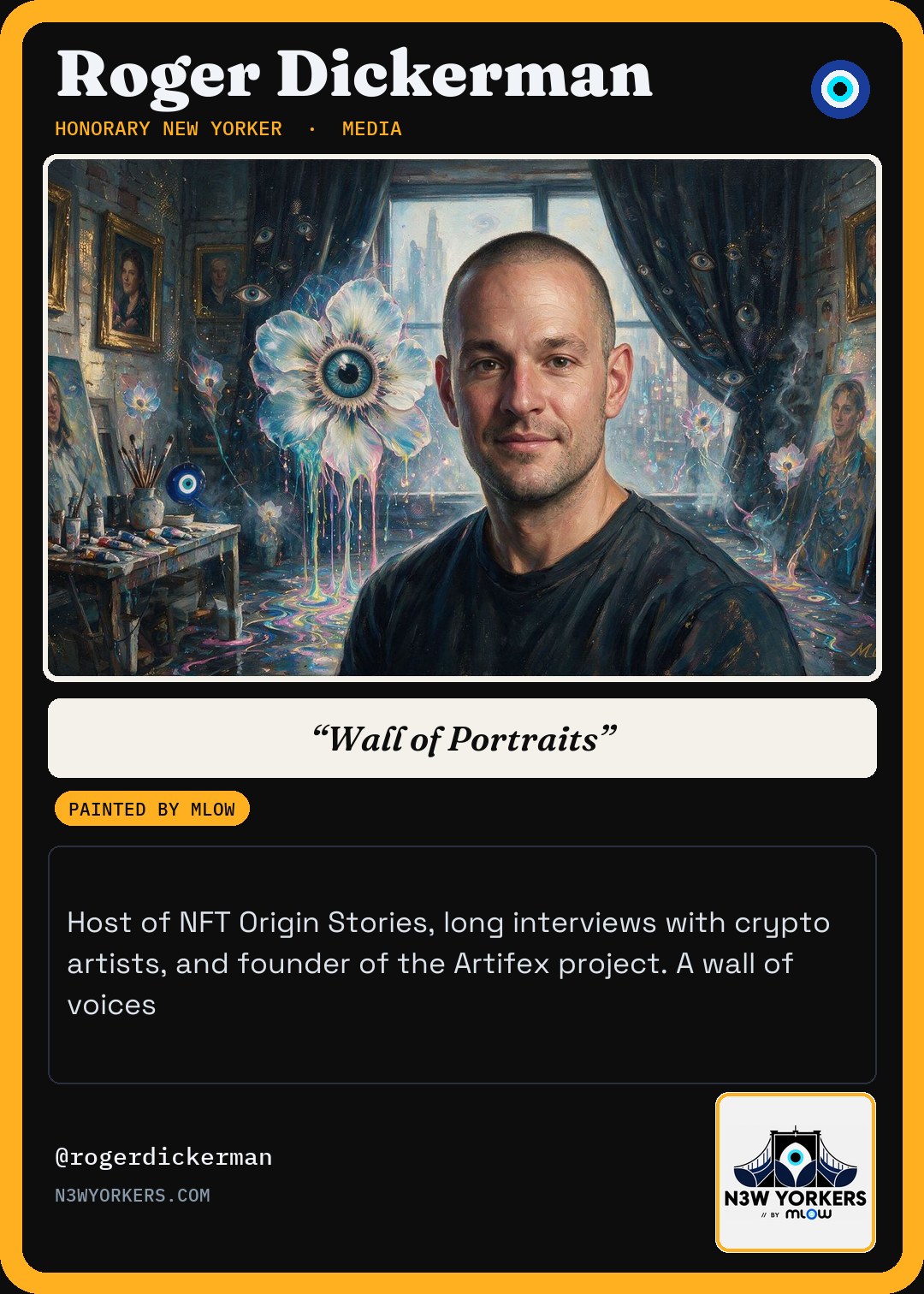 The Honorary card for Roger Dickerman, painted by MLow