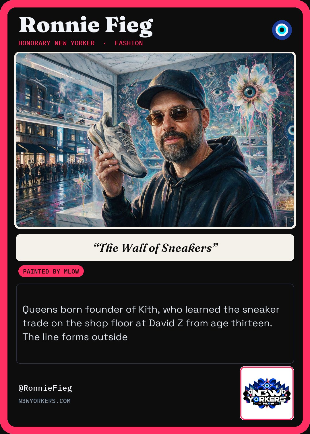 The Honorary card for Ronnie Fieg, painted by MLow