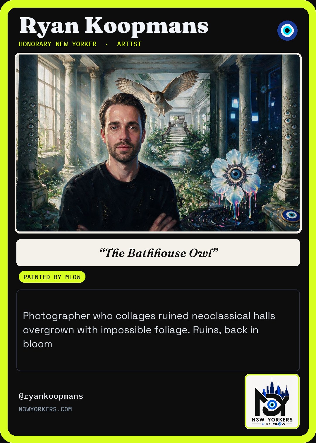 The Honorary card for Ryan Koopmans, painted by MLow