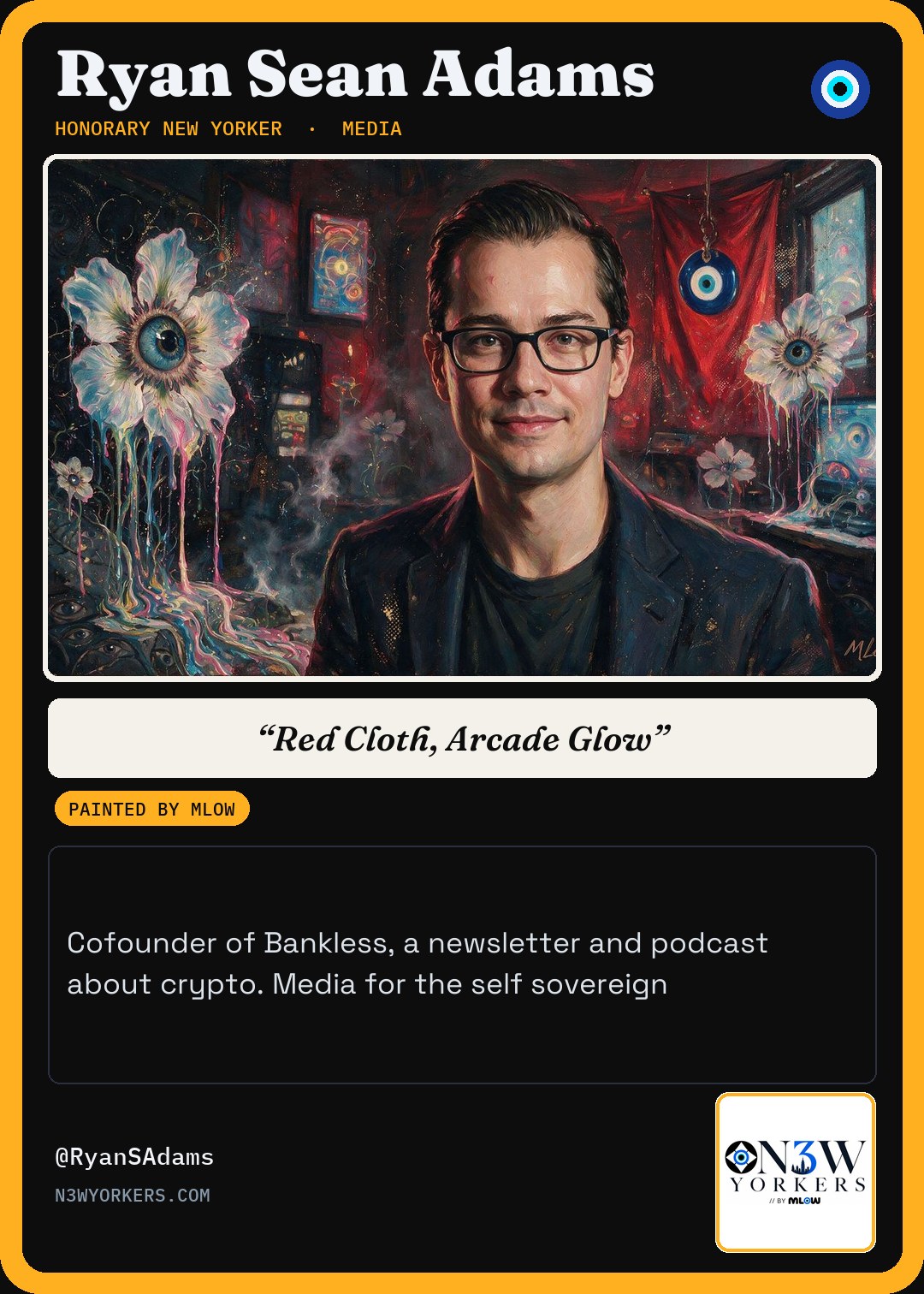 The Honorary card for Ryan Sean Adams, painted by MLow
