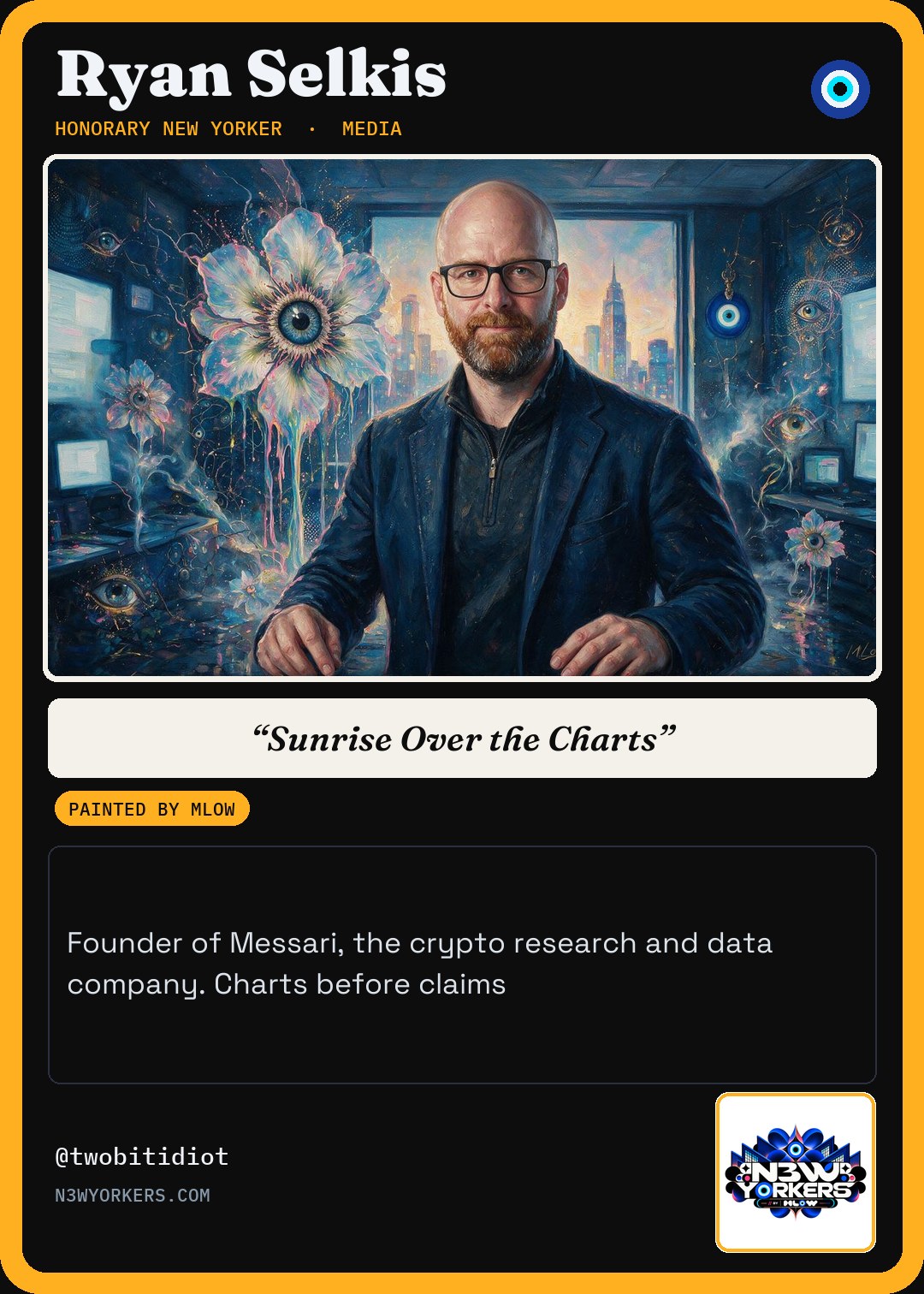 The Honorary card for Ryan Selkis, painted by MLow