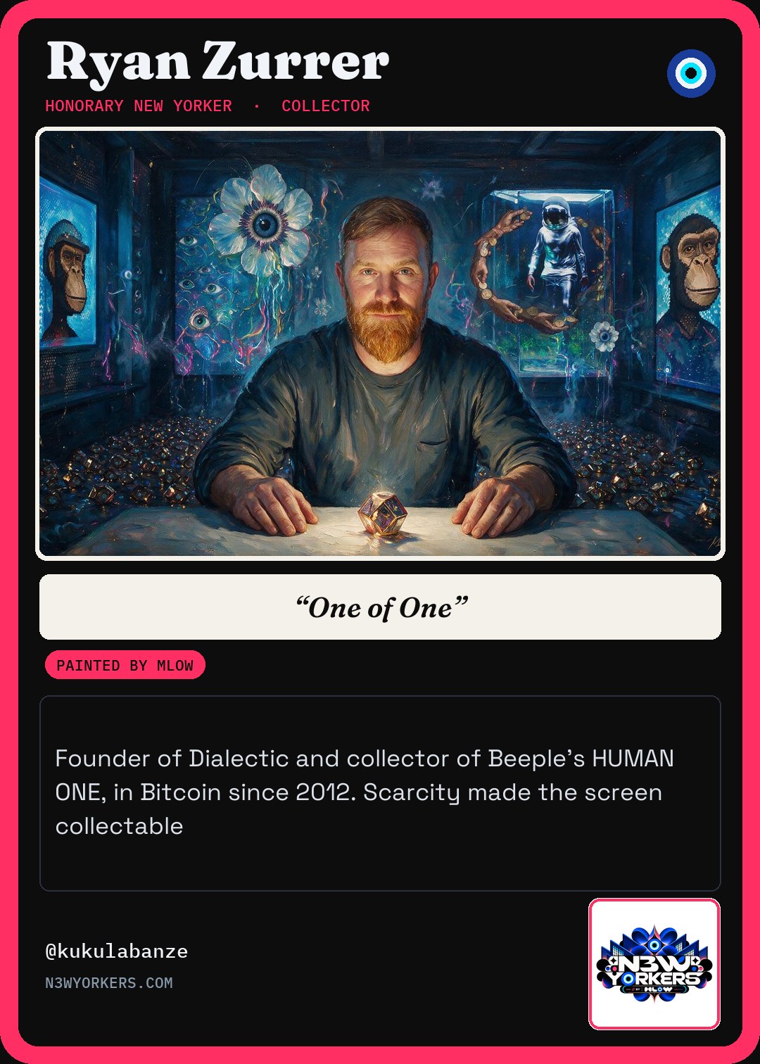 The Honorary card for Ryan Zurrer, painted by MLow