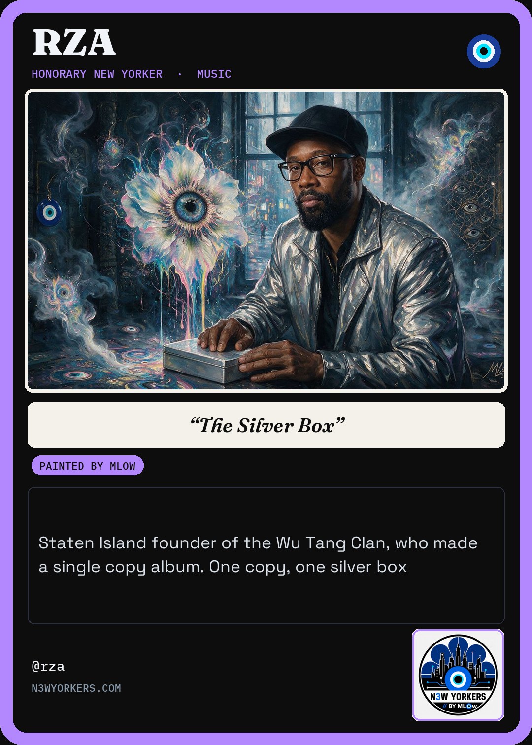 The Honorary card for RZA, painted by MLow