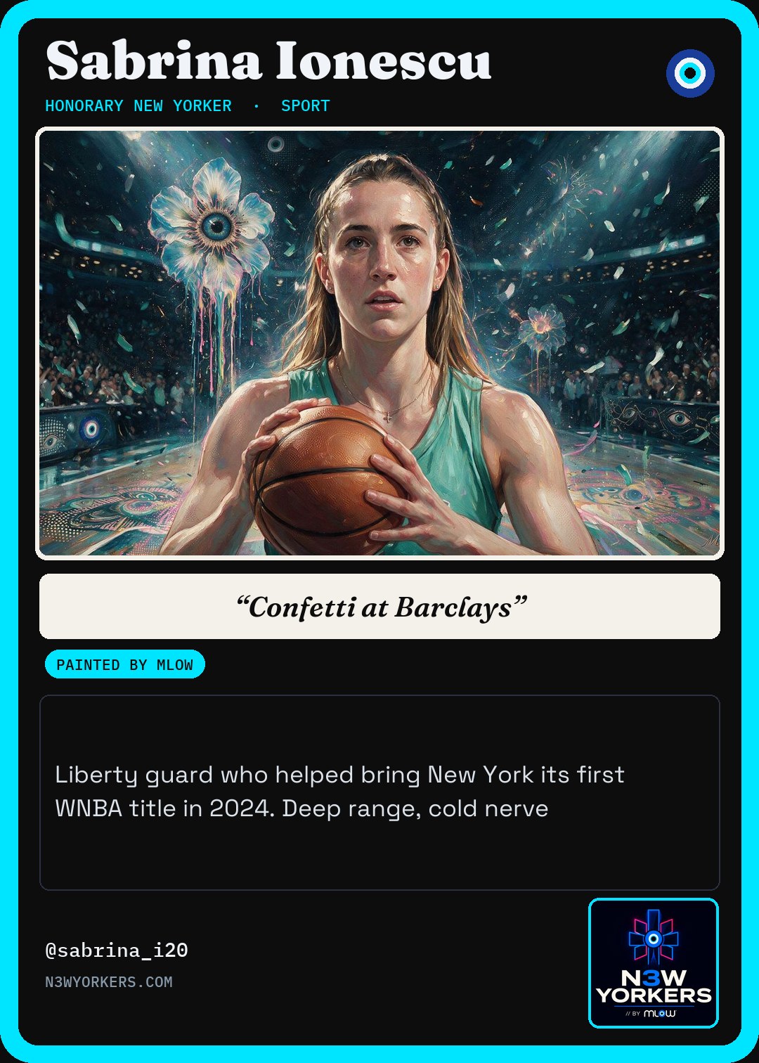 The Honorary card for Sabrina Ionescu, painted by MLow