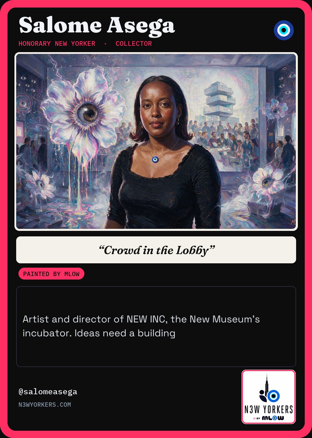The Honorary card for Salome Asega, painted by MLow