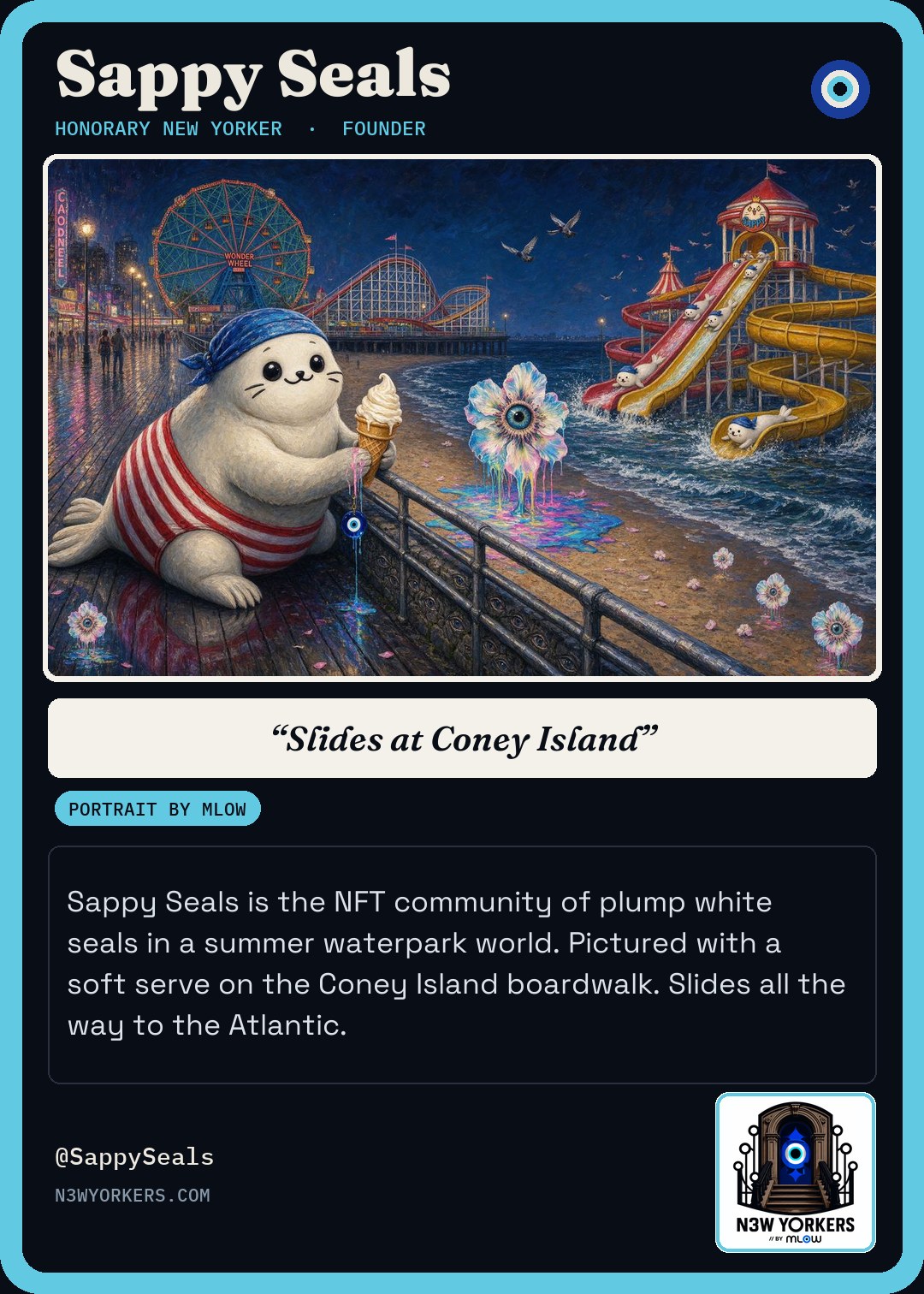 The Honorary card for Sappy Seals, portrait by MLow