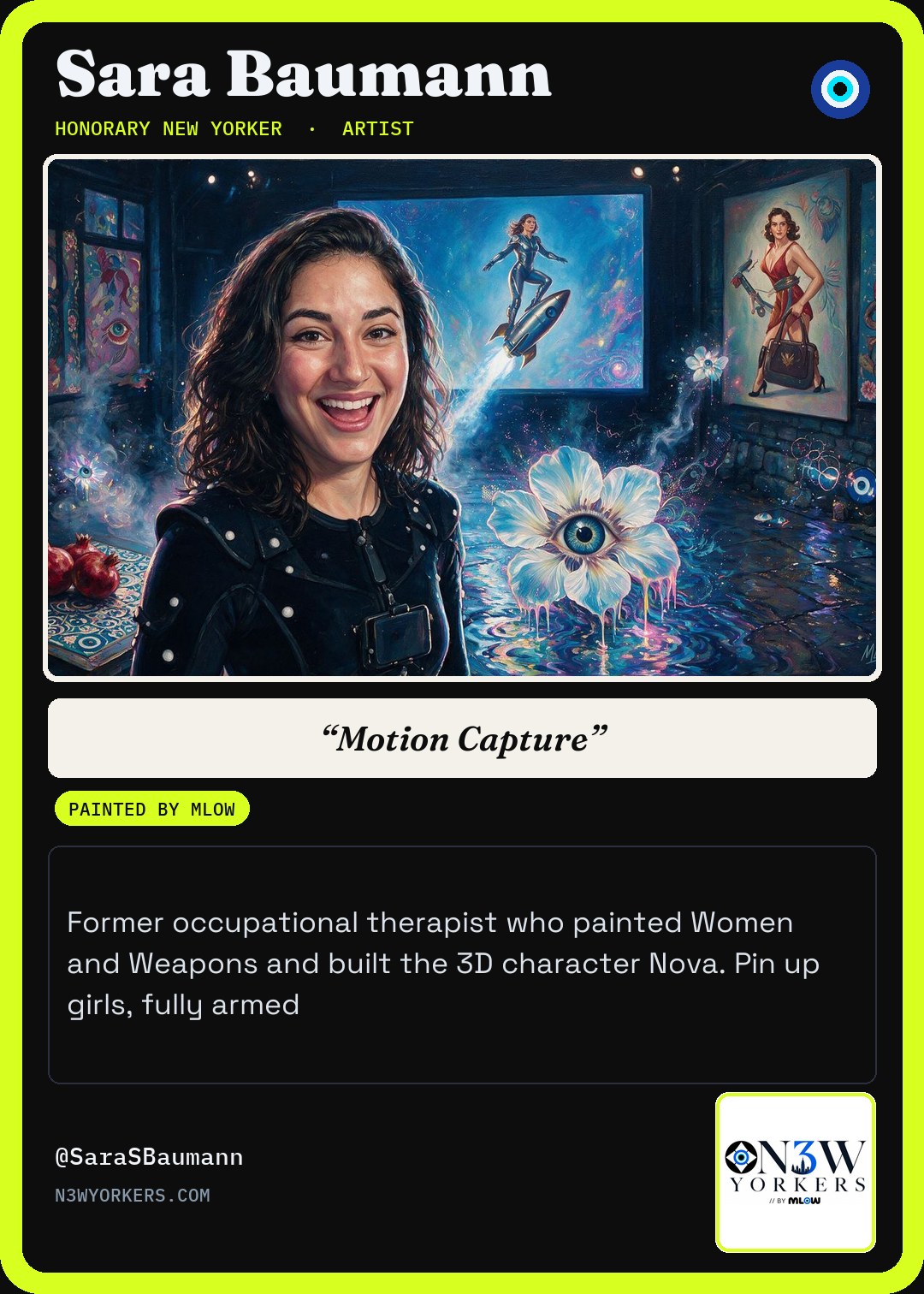 The Honorary card for Sara Baumann, painted by MLow